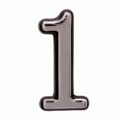 Цифра дверная Аллюр Большая пластик "1" хром