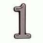 Цифра дверная Аллюр Большая пластик "1" хром