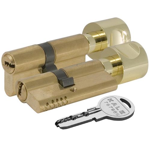Цилиндровый механизм Kale kilit (Кале килит) с вертушкой 164 OBS SCE/80 (35+10+35) mm латунь 5 кл.
