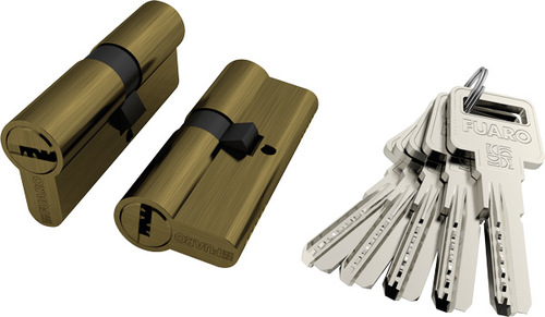 Цилиндровый механизм Fuaro (Фуаро) R600/60 mm (25+10+25) AB бронза 5 кл.