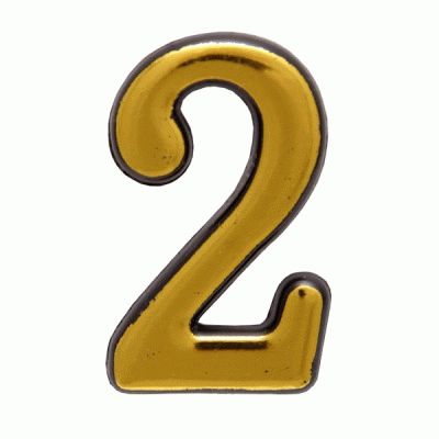 Цифра дверная Аллюр Большая пластик "2" золото