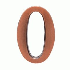 Цифра дверная Аллюр "0" на клеевой основе  медь