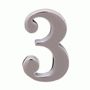 Цифра дверная Аллюр "3" на клеевой основе  хром