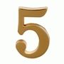 Цифра дверная Аллюр "5" на клеевой основе  золото