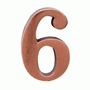 Цифра дверная Аллюр "6" на клеевой основе  медь