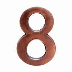 Цифра дверная Аллюр "8" на клеевой основе  медь
