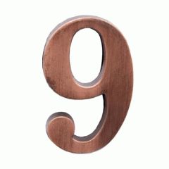 Цифра дверная Аллюр "9" на клеевой основе  медь