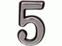 Цифра дверная Аллюр Большая пластик "5" хром