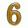 Цифра дверная Аллюр Большая пластик "6" золото