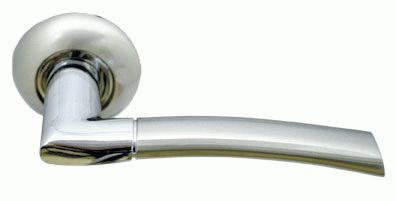 Ручка дверная Morelli Пиза MH-06 SN/CP белый никель/полированный хром